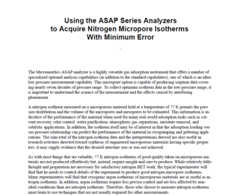 Como utilizar o ASAP para a aquisição de isotermas de microporo com o mínimo de erro